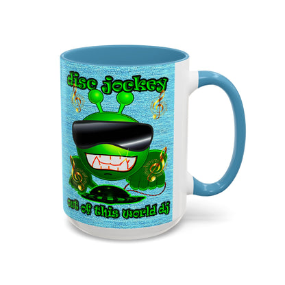 disc jockey - Accent Mug (faded dark blue)