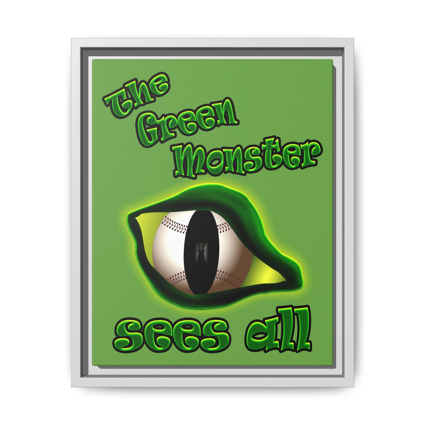 green monster - framed canvas art (green)