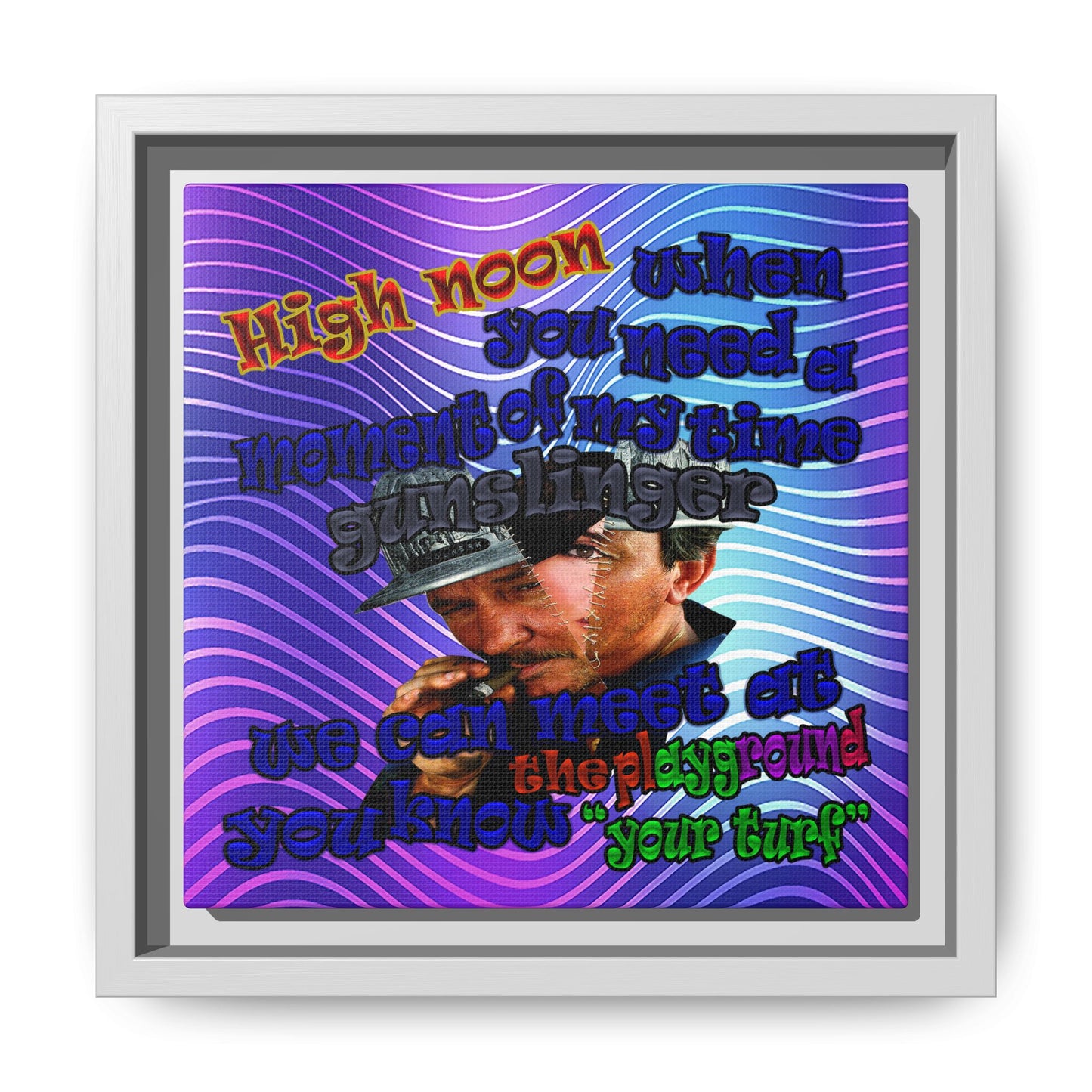 high noon - framed canvas art (purple wave)