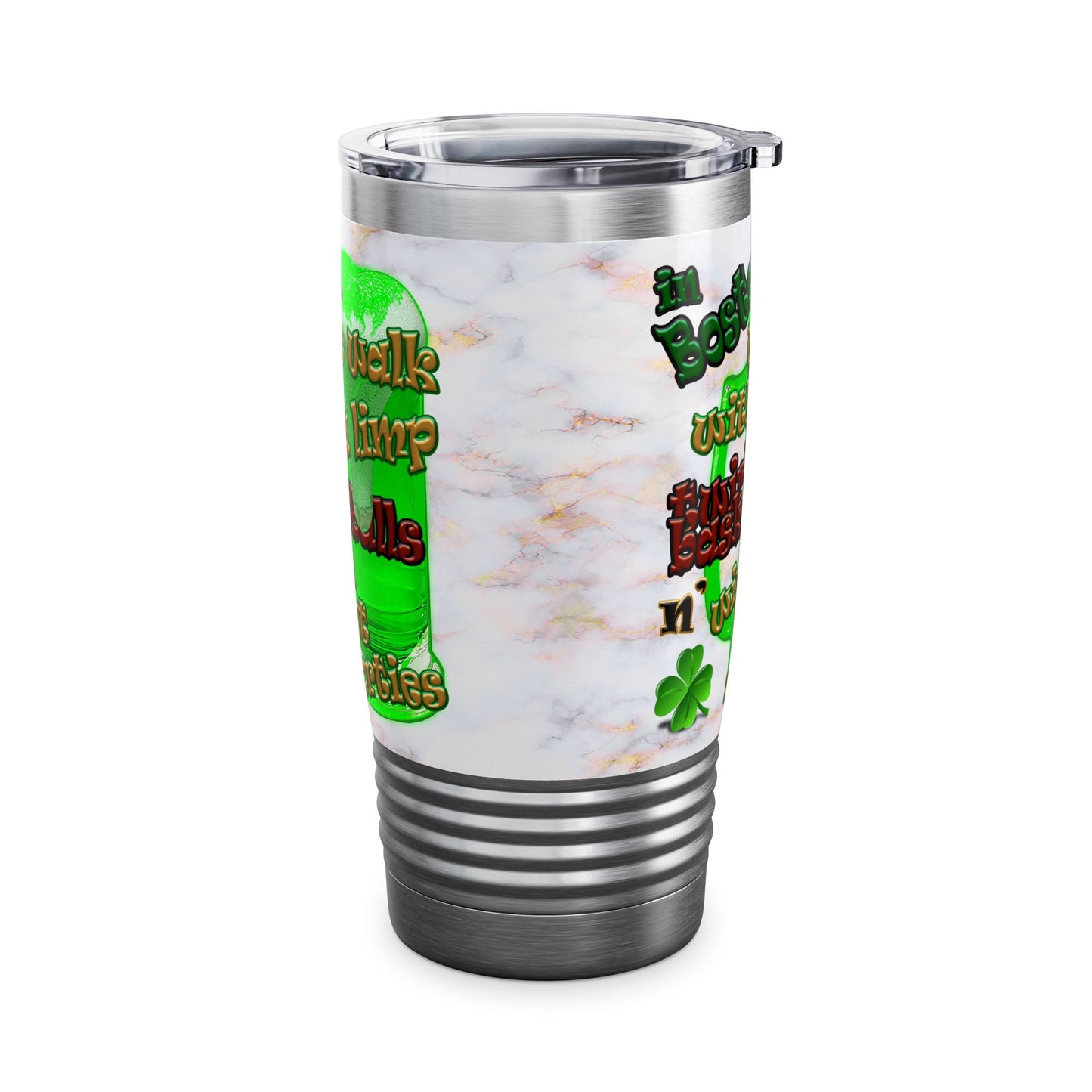 celtics logo - Ringneck Tumbler, 20oz (white marble)
