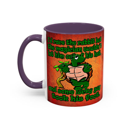 turtle race - Accent Mug (burnt orange)