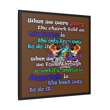 doggystyle - framed canvas art (brown)