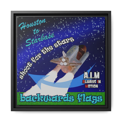 shoot for the stars - framed canvas art ('snoops' background)