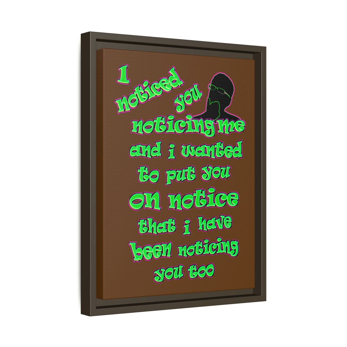 noticed you noticing - framed canvas art (brown)