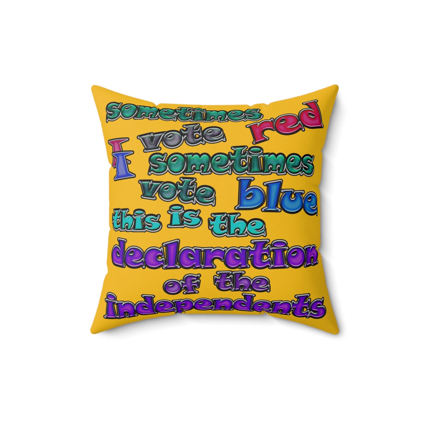 declaration of the independents - Spun Polyester Square Pillow - (yellow)