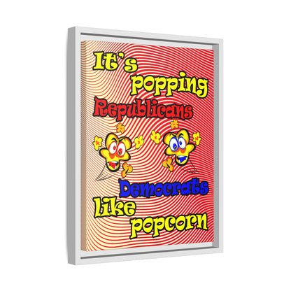 popping like popcorn - framed canvas art (yellow-orange wave)