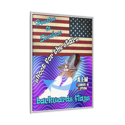 shoot for the stars - framed canvas art (purple wave)