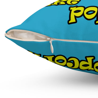 popping like popcorn - Spun Polyester Square Pillow - (turquoise)