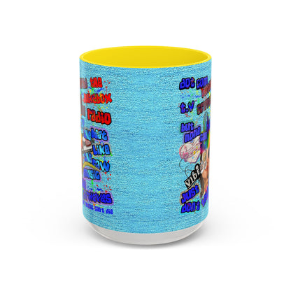 drop the beat - Accent Mug (faded blue)