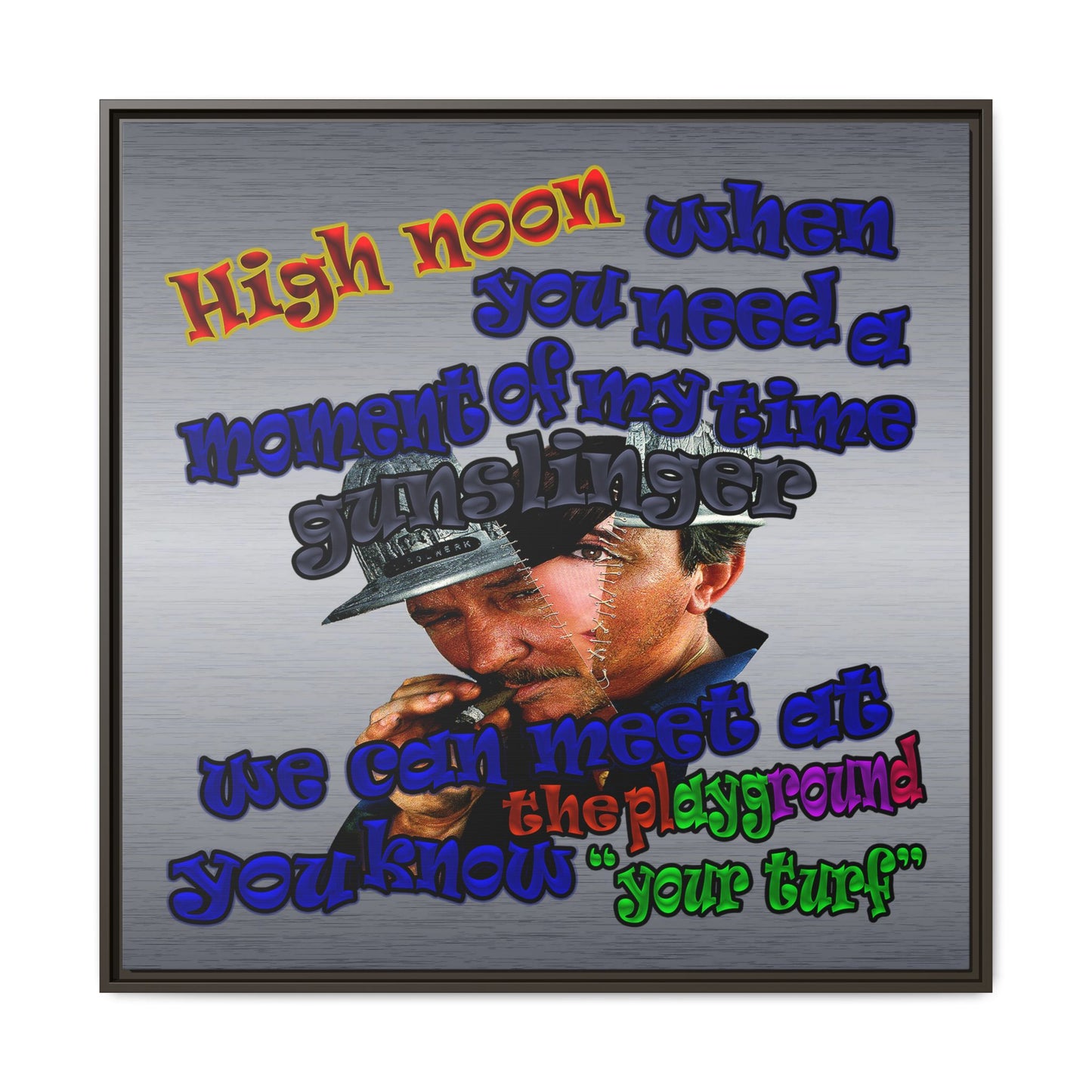 high noon - framed canvas art (brushed nickel)