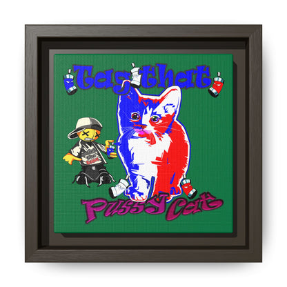 tag that - framed canvas art (dark green)