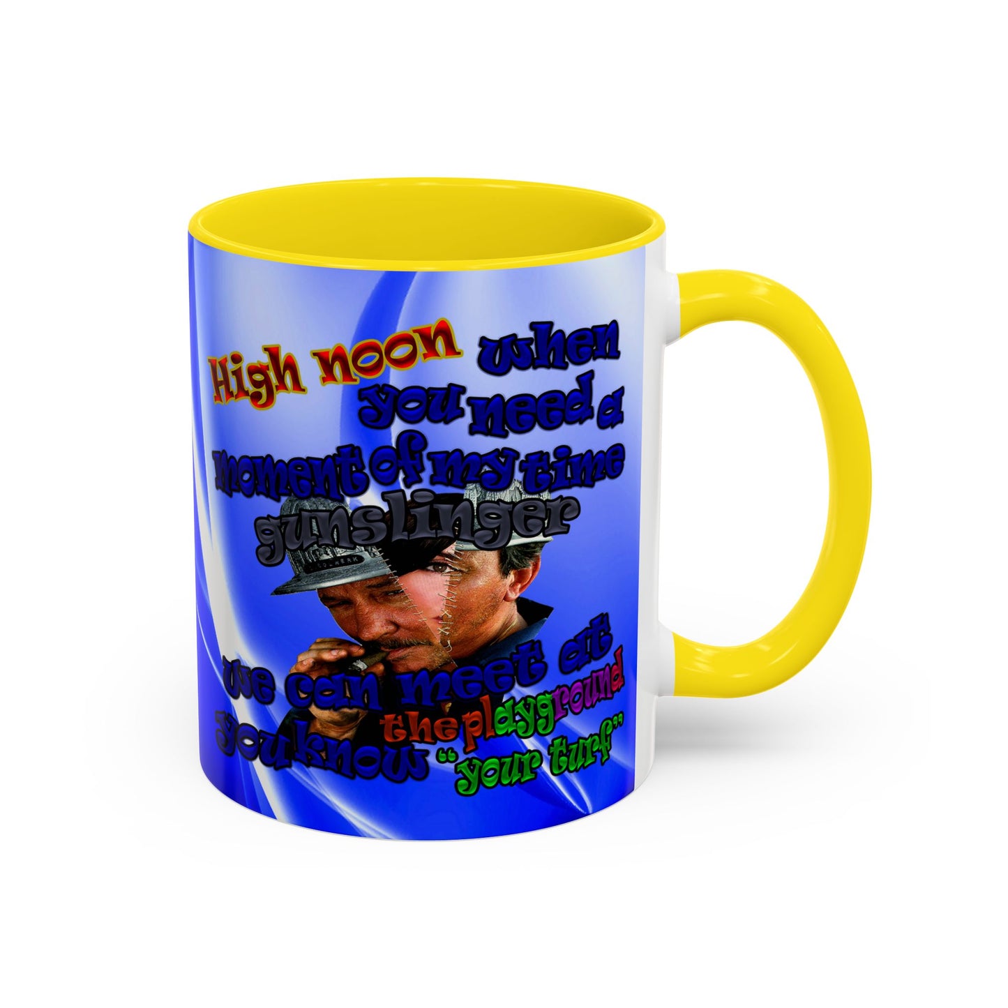 high noon - Accent Mug (blue-white wave)