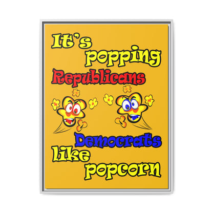 popping like popcorn - framed canvas art (yellow)