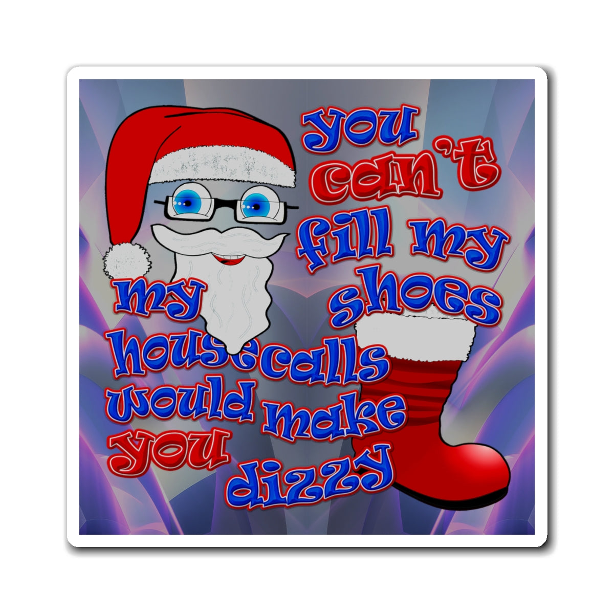 santa's shoes - Magnets - (grey-pink wave)