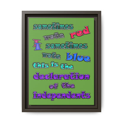 declaration of the independents - framed canvas art (green)