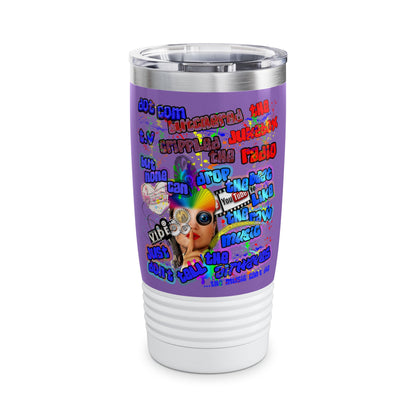 drop the beat - Ringneck Tumbler, 20oz (light purple)