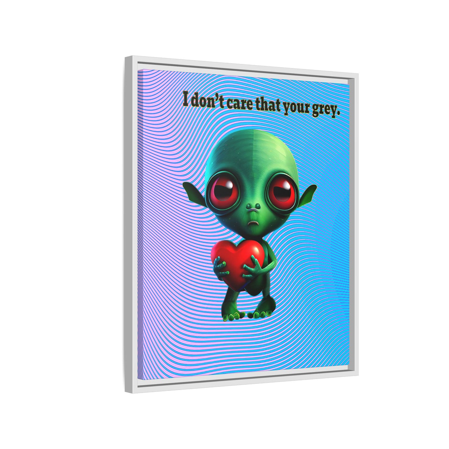I don't care that your grey - framed canvas art (light blue-purple wave)