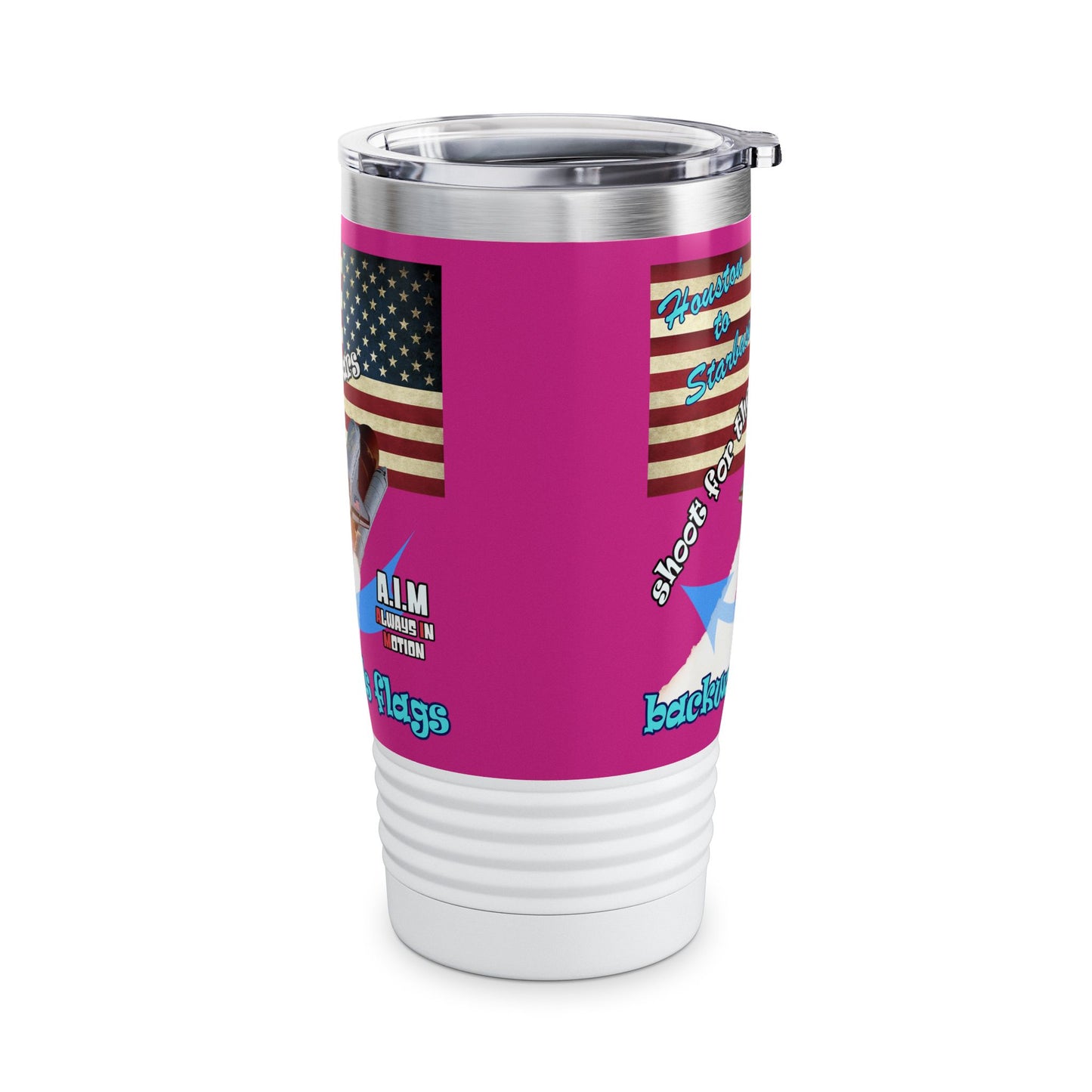 shoot for the stars - Ringneck Tumbler, 20oz (pink)