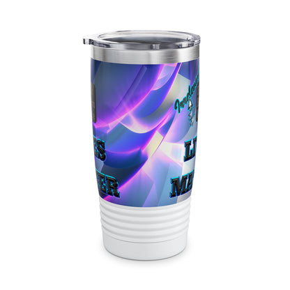 irrelevant - Ringneck Tumbler, 20oz (grey-pink wave)