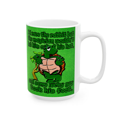 turtle race - White Mug (green turf)