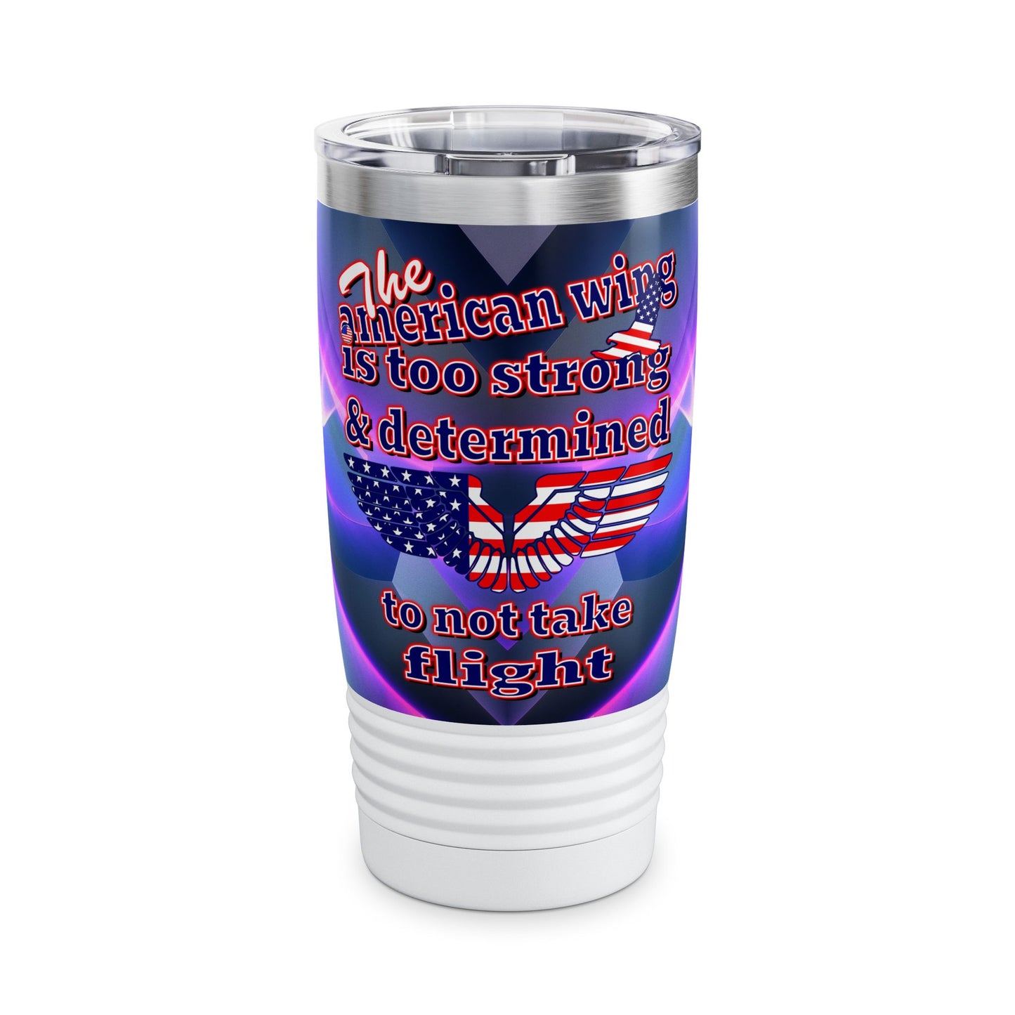 american wing - Ringneck Tumbler, 20oz (grey-pink wave)