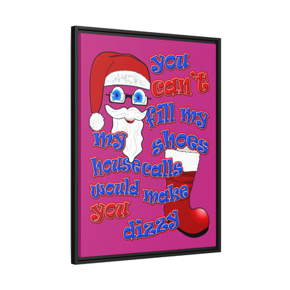 santa's shoes - framed canvas art (pink)