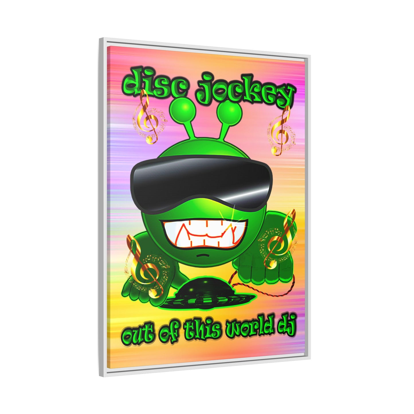 disc jockey - framed canvas art (color blur)
