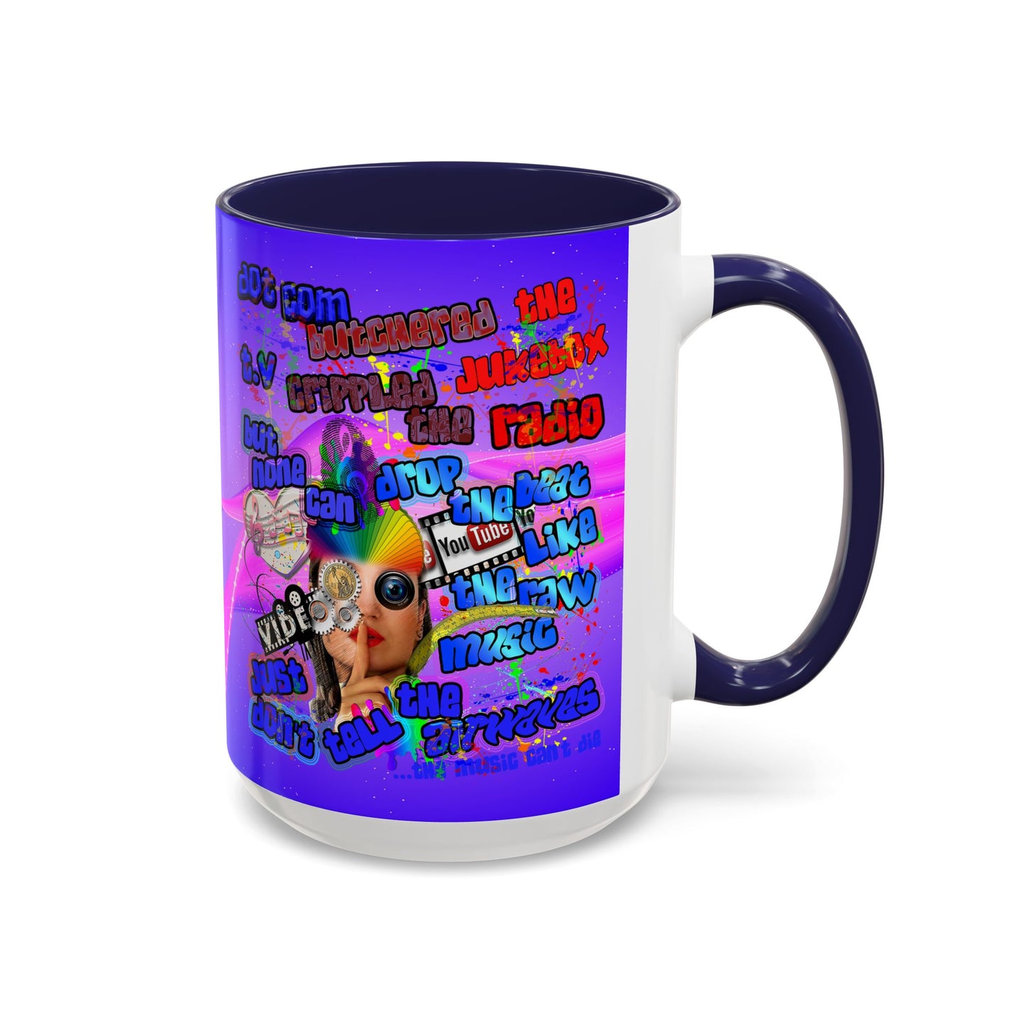 drop the beat - Accent Mug (purple-pink wave)