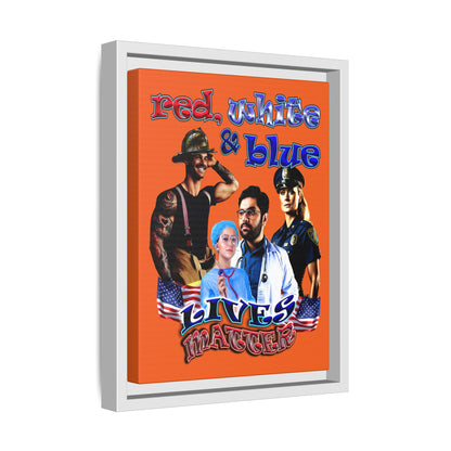 rw&b lives matter - framed canvas art (orange)