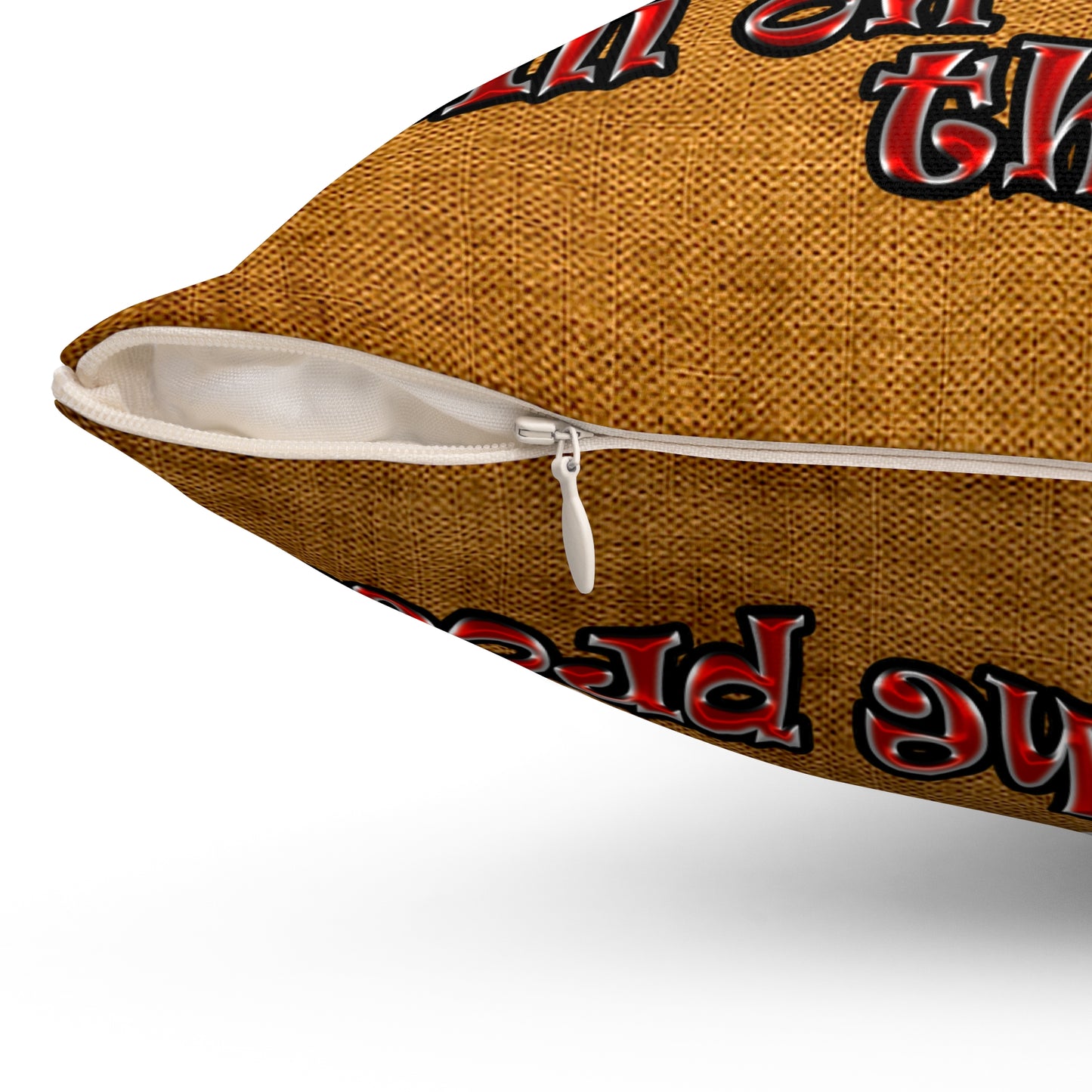 schrodinger's cat - Spun Polyester Square Pillow - (dichromatic brown papyrus)