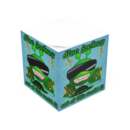 disc jockey - note cube (faded blue)