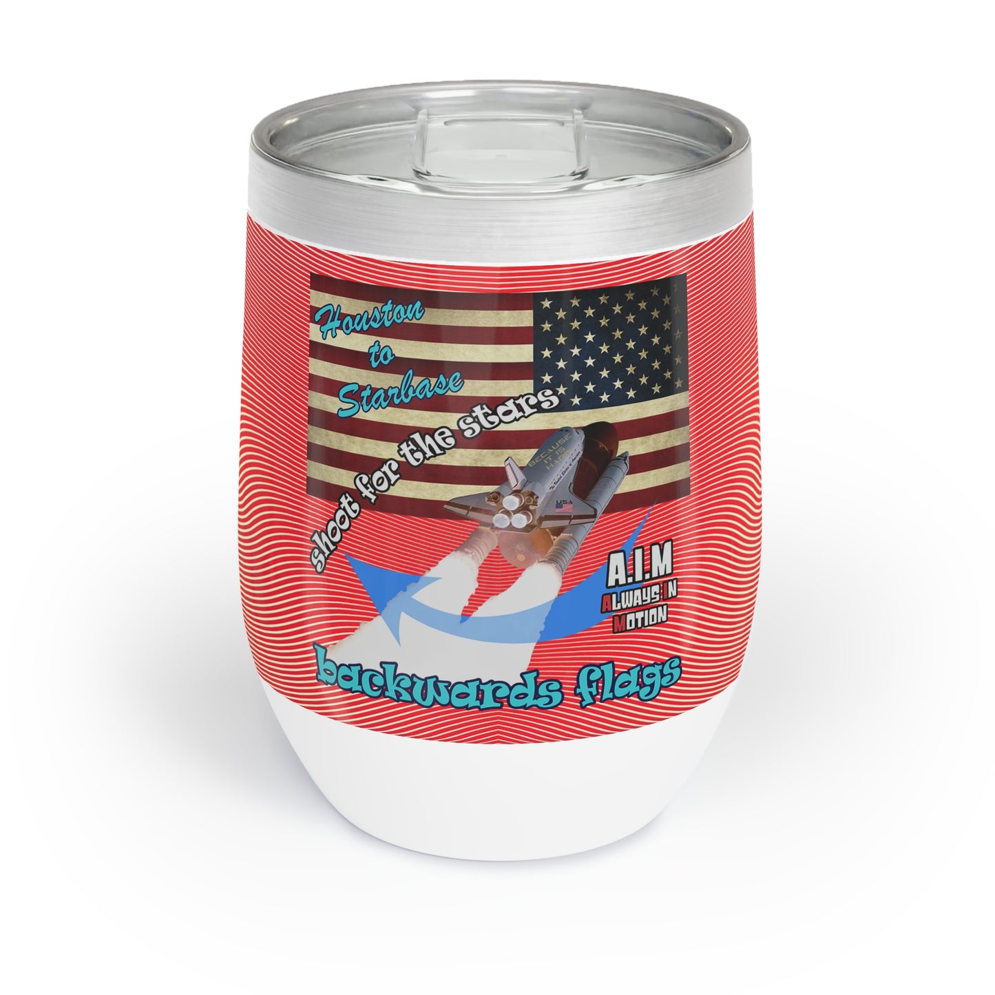 shoot for the stars - Chill Wine Tumbler (yellow-orange wave)