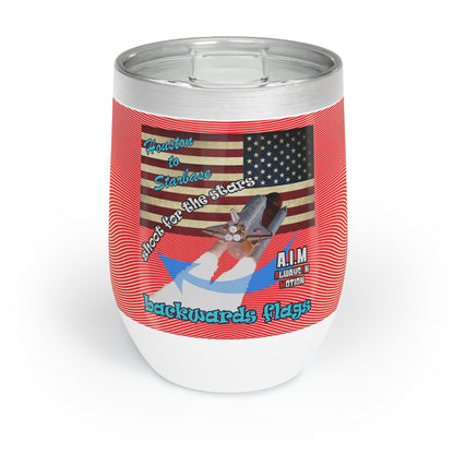 shoot for the stars - Chill Wine Tumbler (yellow-orange wave)