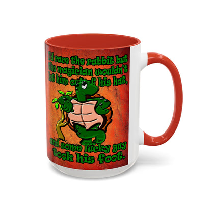 turtle race - Accent Mug (burnt orange)