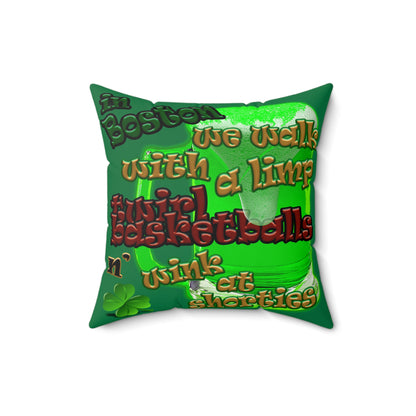 celtics logo - Faux Suede Square Pillow - (dark green)