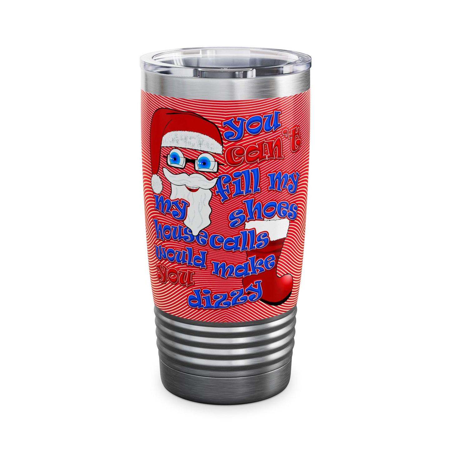 santa's shoes - Ringneck Tumbler, 20oz (yellow-orange wave)