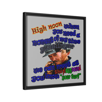 high noon - framed canvas art (light grey)