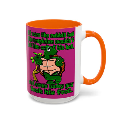 turtle race - Accent Mug (pink)
