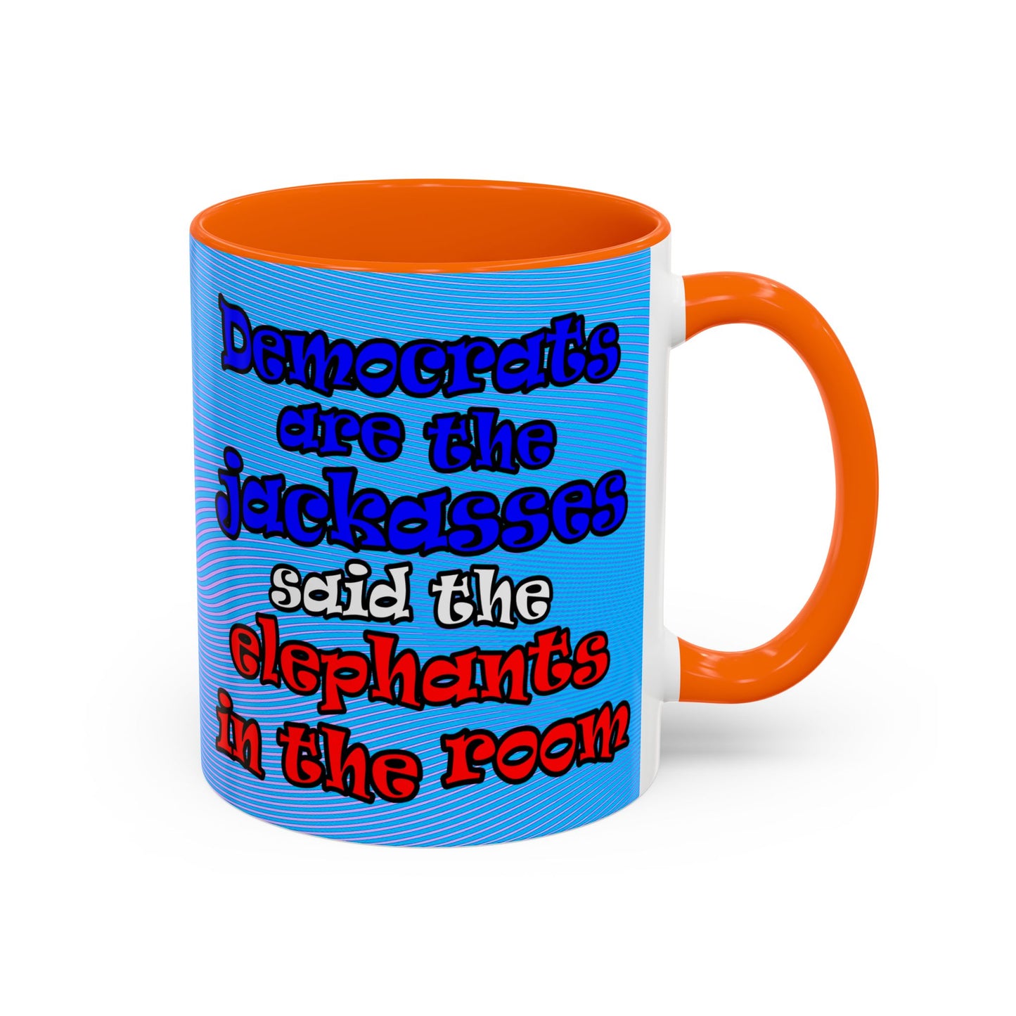donkeys and elephants - Accent Mug (light blue-purple wave)