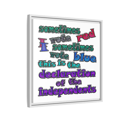 declaration of the independents - framed canvas art (white)