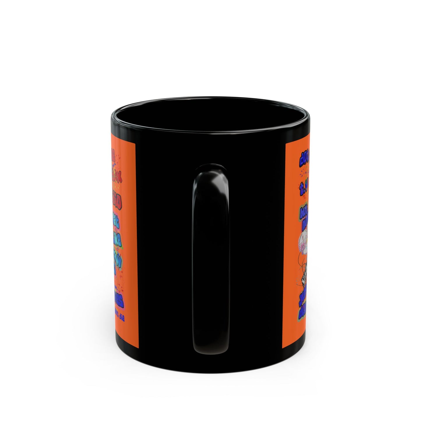 drop the beat - Black Mug (orange)