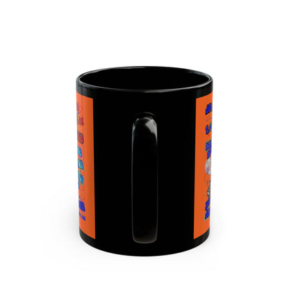 drop the beat - Black Mug (orange)