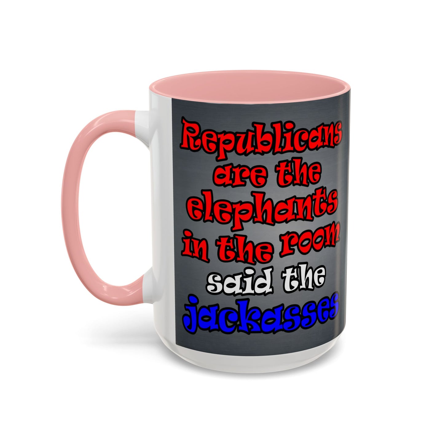 donkeys and elephants - Accent Mug (grey-light grey)