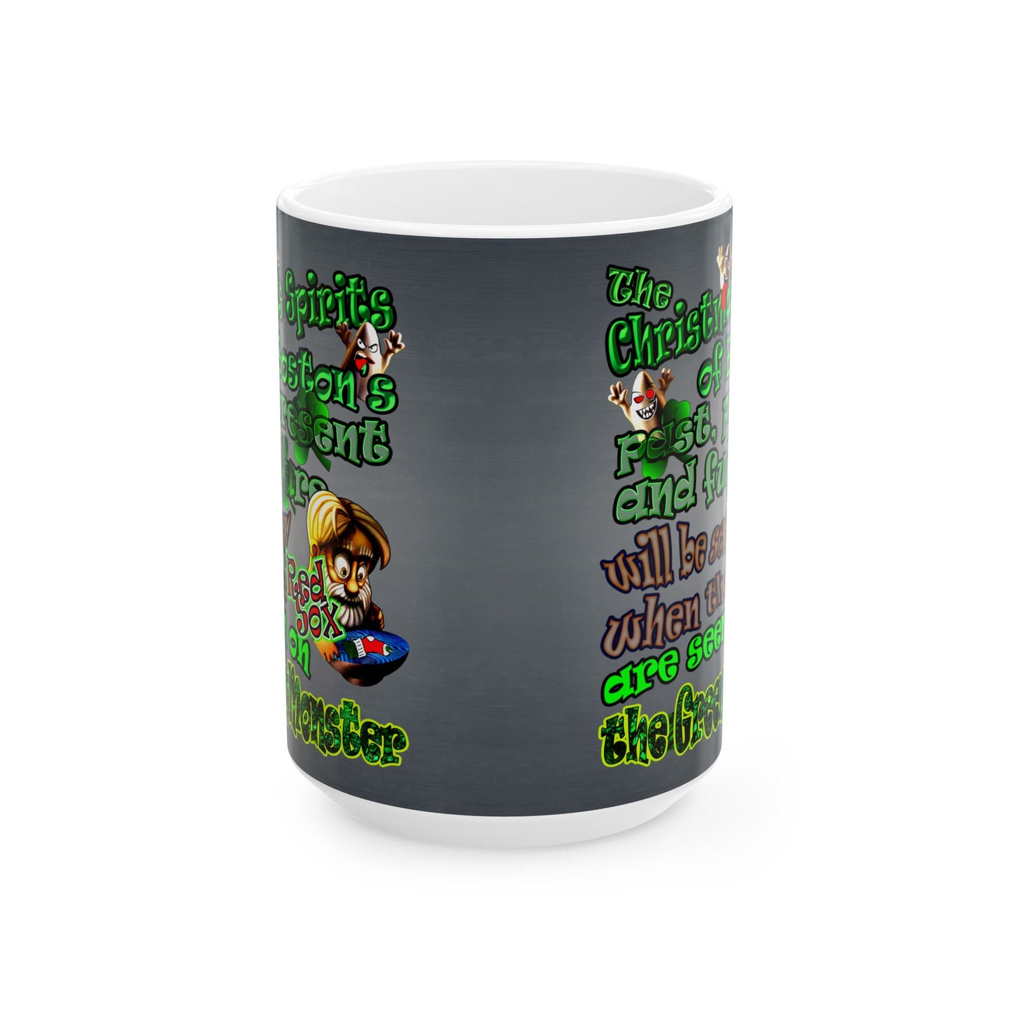 christmas spirits of boston - White Mug (grey-light grey)