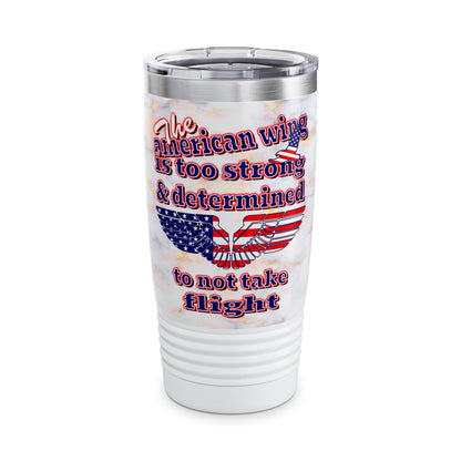 american wing - Ringneck Tumbler, 20oz (white marble)