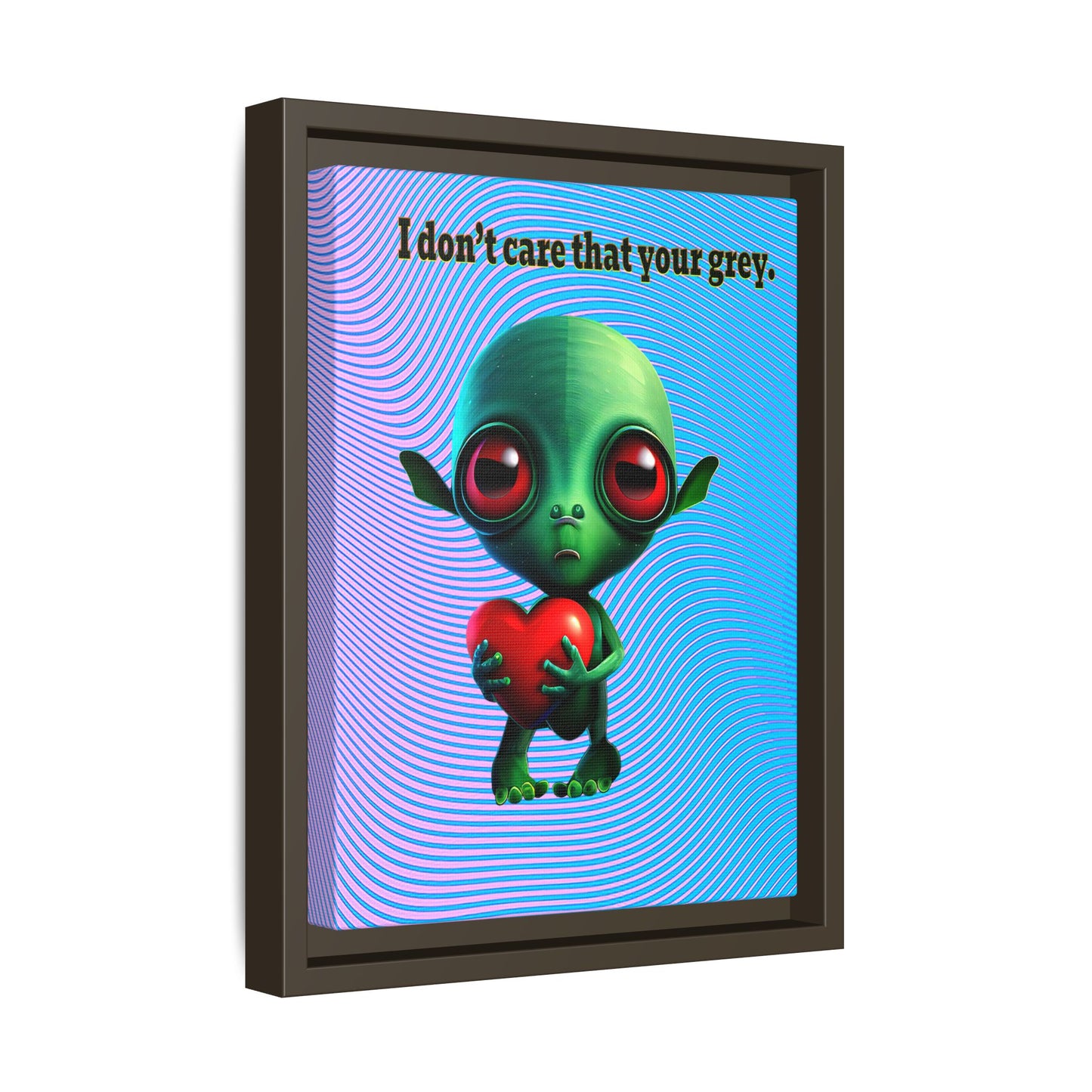 I don't care that your grey - framed canvas art (light blue-purple wave)