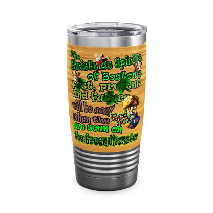 christmas spirits of boston - Ringneck Tumbler, 20oz (butterscotch wood finish)