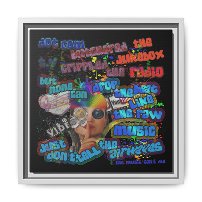drop the beat - framed canvas art (black)