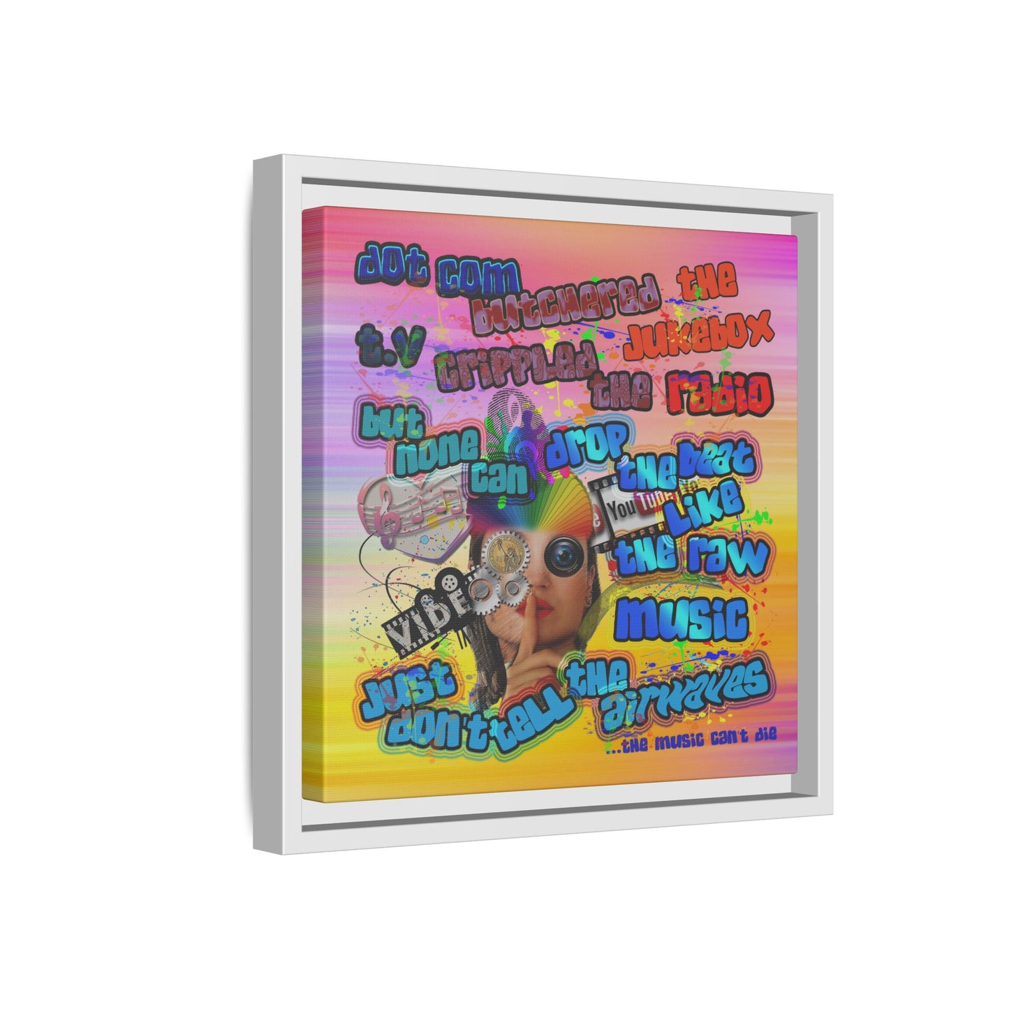 drop the beat - framed canvas art (color blur)
