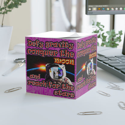 defy conquer reach - note cube (pink swirl)